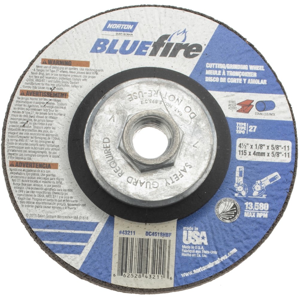 Depressed Grinding Wheel: Type 27, 4-1